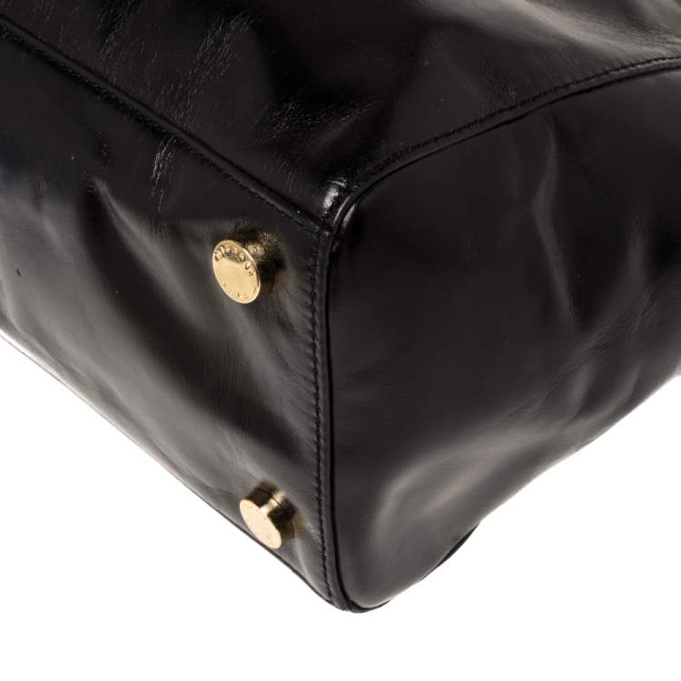 Pre Owned MICHAEL Michael Kors Black Leather Large Sutton Tote