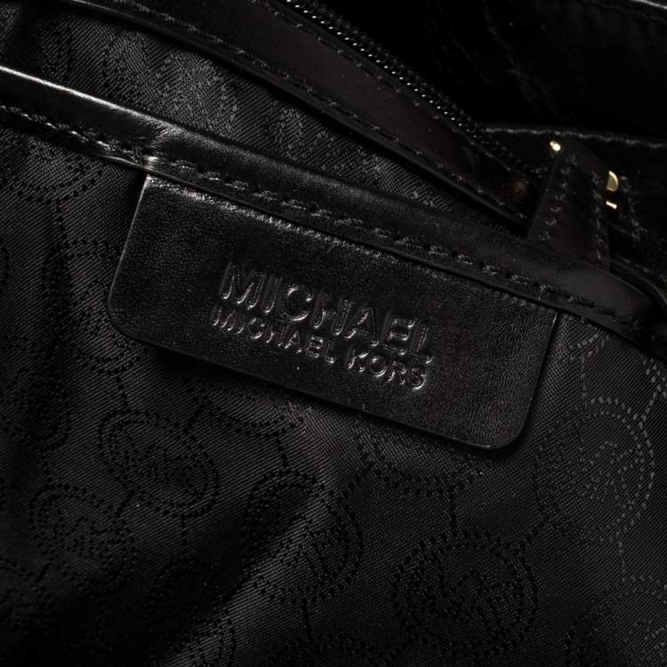 Pre Owned MICHAEL Michael Kors Black Leather Large Sutton Tote