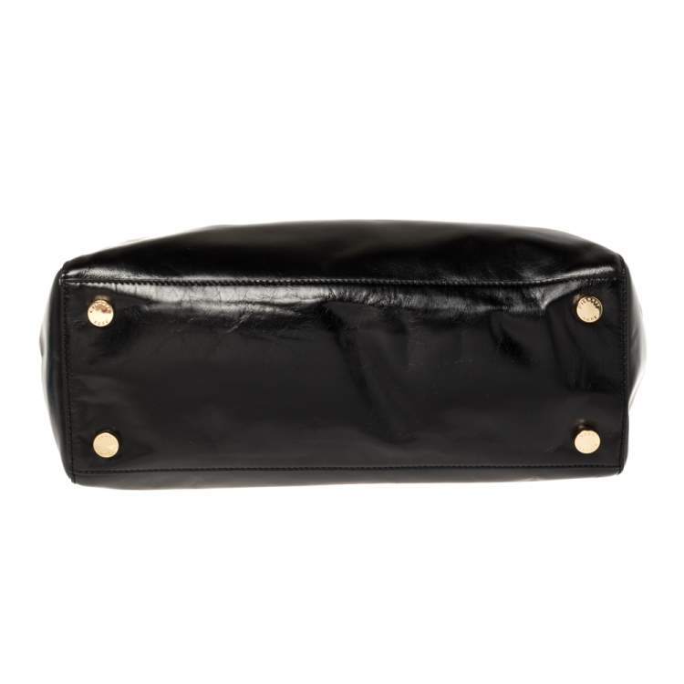 Pre Owned MICHAEL Michael Kors Black Leather Large Sutton Tote