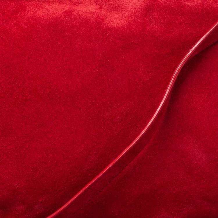Pre Owned Michael Michael Kors Red Suede Dakota Fringe Crossbody Bag
