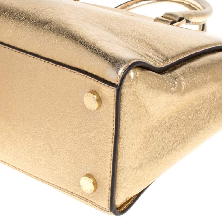Pre Owned MICHAEL Michael Kors Metallic Gold Leather Selma Tote