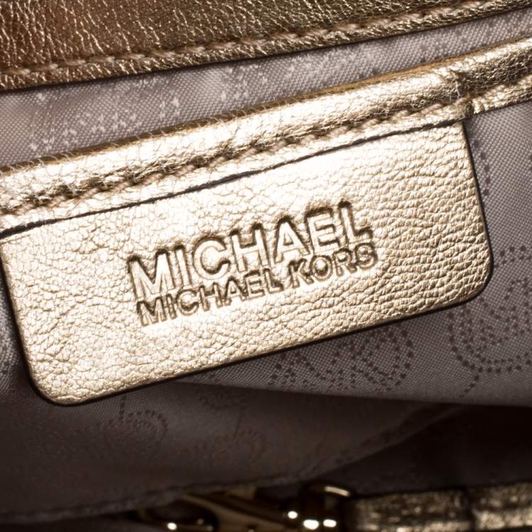 Pre Owned MICHAEL Michael Kors Metallic Gold Leather Selma Tote