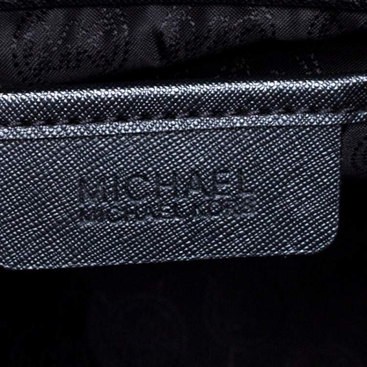 Pre Owned MICHAEL Michael Kors Black/ Blue Leather Large Selma Tote