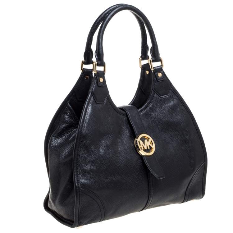 Pre Owned MICHAEL Michael Kors Black Leather Hudson Hobo 