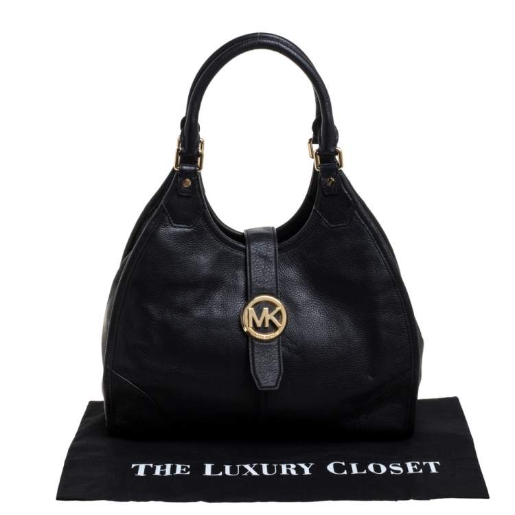 Pre Owned MICHAEL Michael Kors Black Leather Hudson Hobo 
