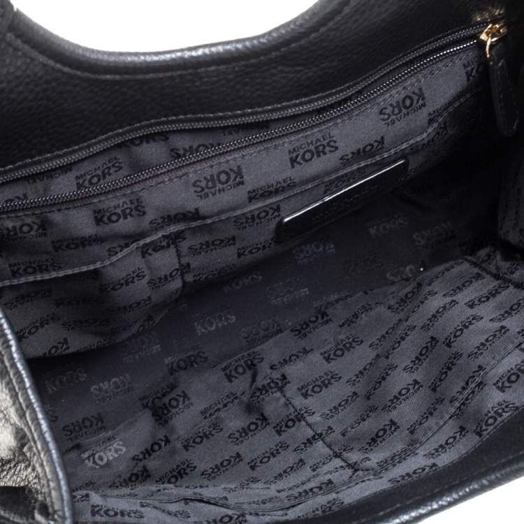 Pre Owned MICHAEL Michael Kors Black Leather Hudson Hobo 
