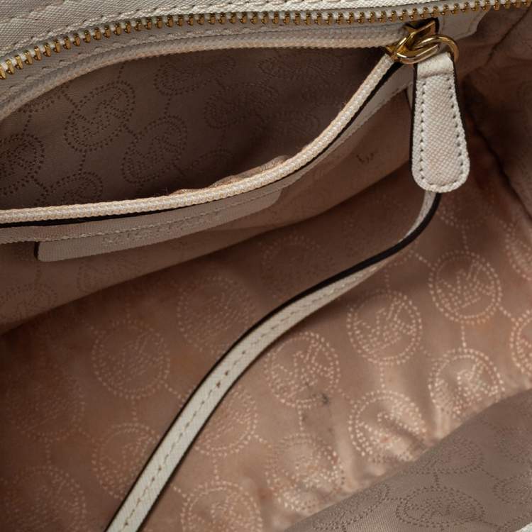 Pre Owned MICHAEL Micheal Kors White Leather Small Selma Crossbody Bag