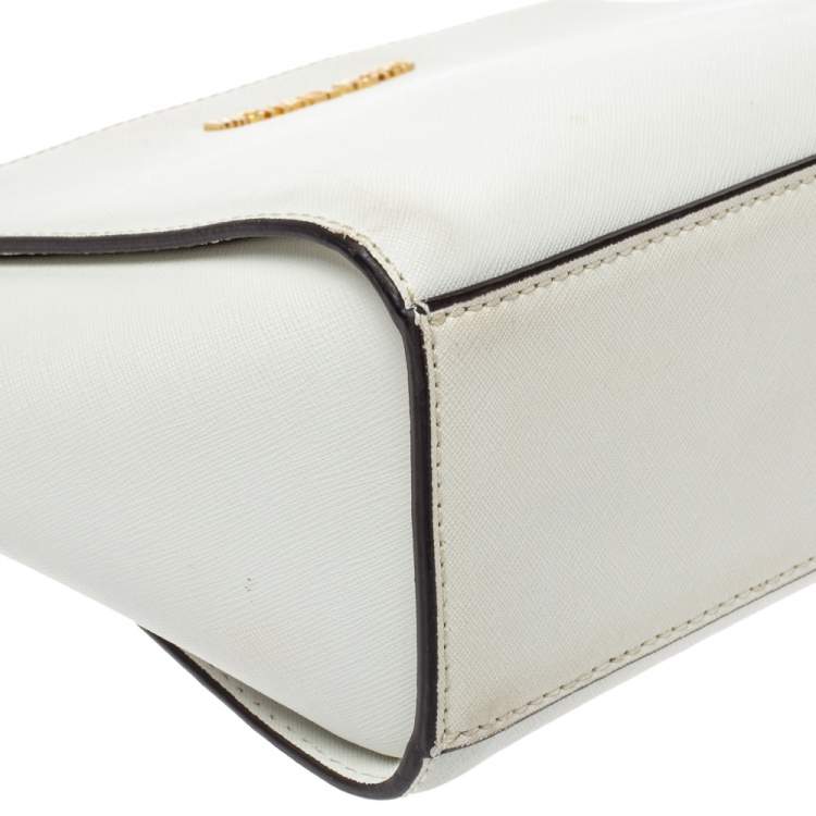 Pre Owned MICHAEL Micheal Kors White Leather Small Selma Crossbody Bag