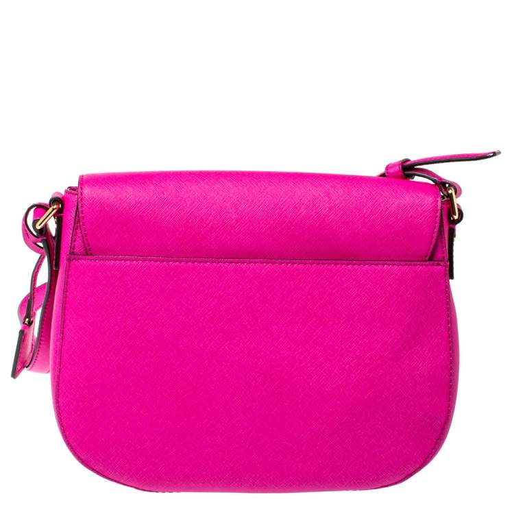 Pre Owned MICHAEL Michael Kors Fuschia Leather Large Hamilton Shoulder Bag