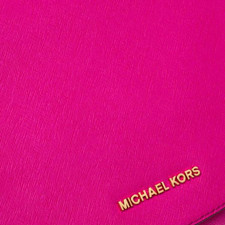 Pre Owned MICHAEL Michael Kors Fuschia Leather Large Hamilton Shoulder Bag