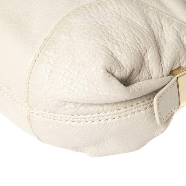 Pre Owned MICHAEL Michael Kors Off White Leather Crossbody Bag