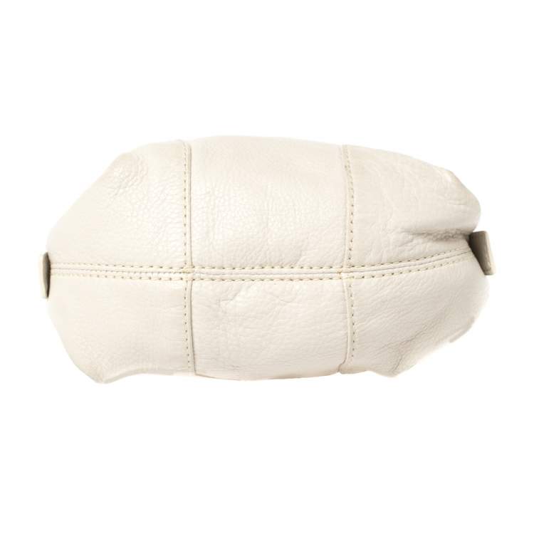Pre Owned MICHAEL Michael Kors Off White Leather Crossbody Bag