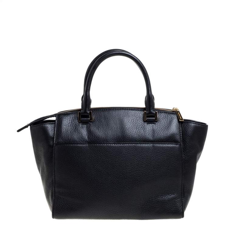 Pre Owned MICHAEL Michael Kors Black Leather Hudson Satchel