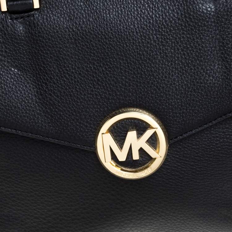 Pre Owned MICHAEL Michael Kors Black Leather Hudson Satchel