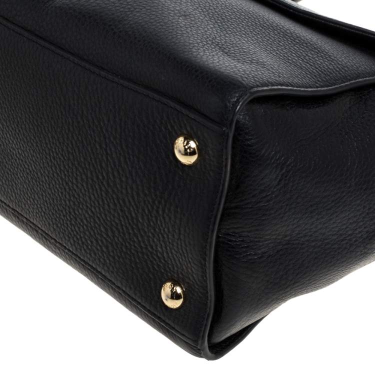 Pre Owned MICHAEL Michael Kors Black Leather Hudson Satchel