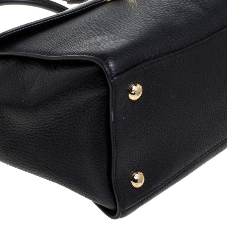 Pre Owned MICHAEL Michael Kors Black Leather Hudson Satchel