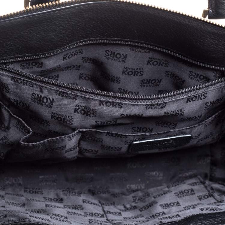 Pre Owned MICHAEL Michael Kors Black Leather Hudson Satchel