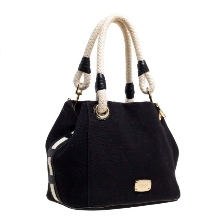 Pre Owned MICHAEL Michael Kors Black Canvas Marina Grab Tote   