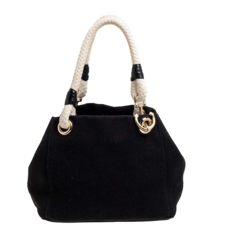Pre Owned MICHAEL Michael Kors Black Canvas Marina Grab Tote   