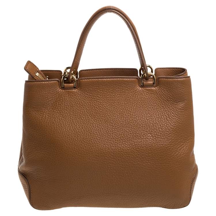 Pre Owned MICHAEL Michael Kors Brown Soft Leather Anabelle Mid Zip Tote
