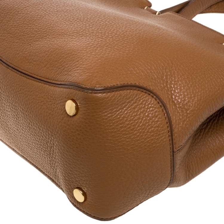 Pre Owned MICHAEL Michael Kors Brown Soft Leather Anabelle Mid Zip Tote