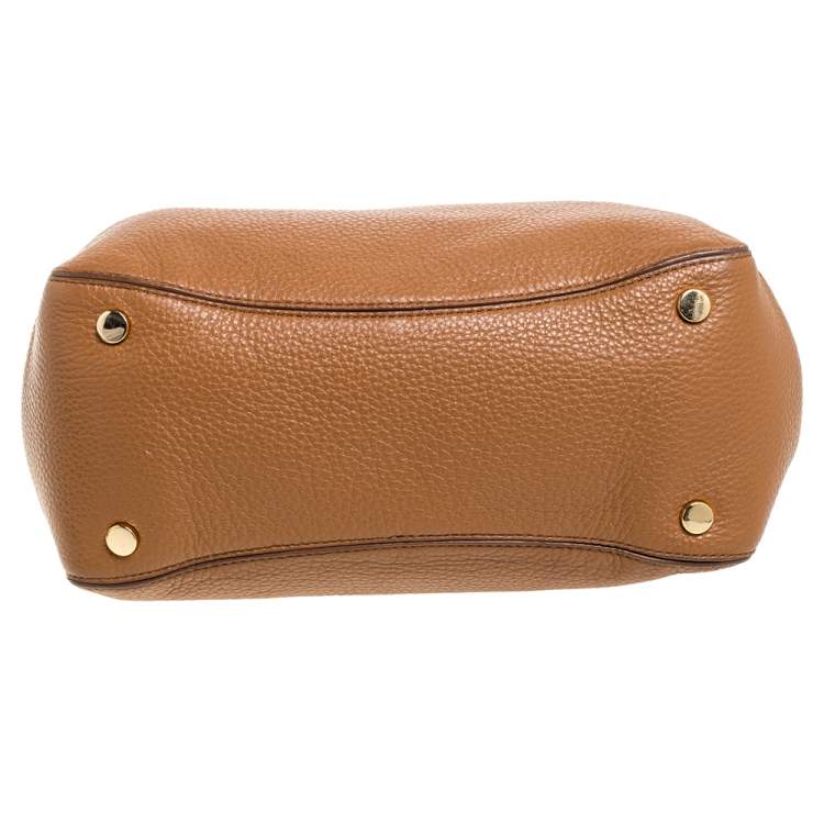 Pre Owned MICHAEL Michael Kors Brown Soft Leather Anabelle Mid Zip Tote
