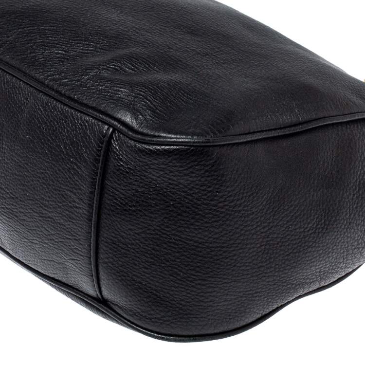 Pre Owned MICHAEL Michael Kors Black Leather Fulton Hobo