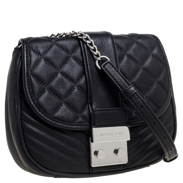 Pre Owned MICHAEL Michael Kors Black Quilted Leather Sloan Shoulder Bag
