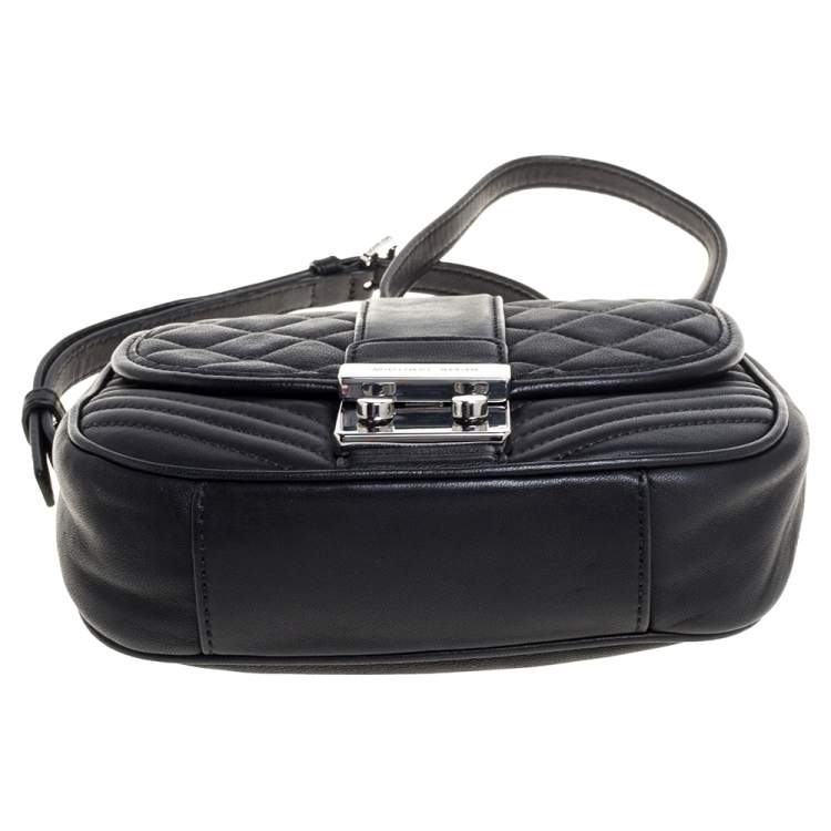 Pre Owned MICHAEL Michael Kors Black Quilted Leather Sloan Shoulder Bag
