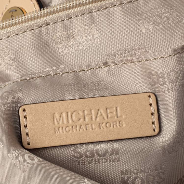 Pre Owned MICHAEL Michael Kors White Signature Coated Canvas Lilly Tote