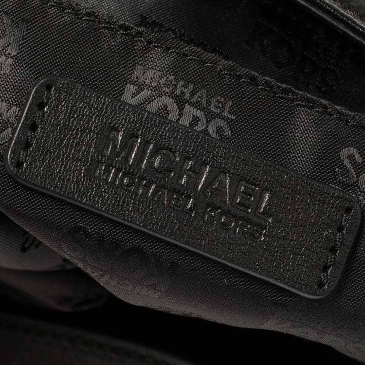 Pre Owned MICHAEL Michael Kors Black Signature Canvas and Leather Millbrook Hobo