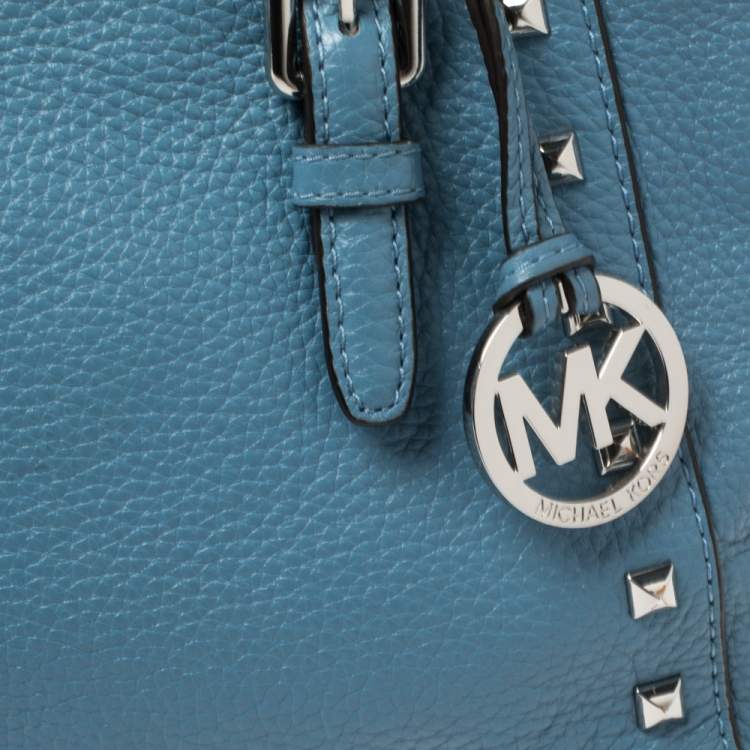 Pre Owned MICHAEL Michael Kors Blue Leather Medium Studded Ciara Satchel