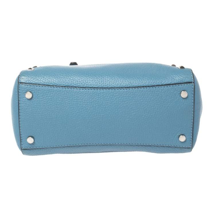 Pre Owned MICHAEL Michael Kors Blue Leather Medium Studded Ciara Satchel