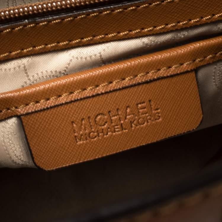 Pre Owned MICHAEL Michael Kors Brown Leather Selma Studded Tote