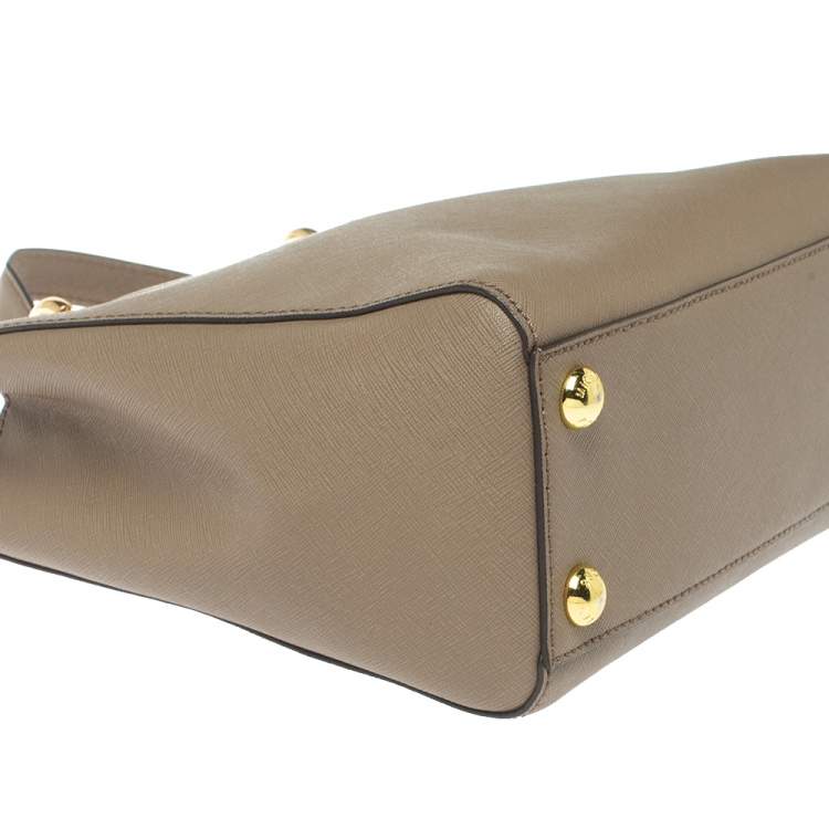 Pre Owned MICHAEL Michael Kors Beige Leather Small Cynthia Tote