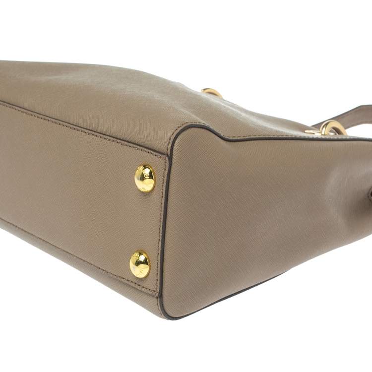 Pre Owned MICHAEL Michael Kors Beige Leather Small Cynthia Tote