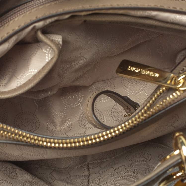 Pre Owned MICHAEL Michael Kors Beige Leather Small Cynthia Tote