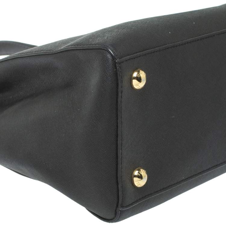 Pre Owned MICHAEL Michael Kors Black Leather Large Cynthia Tote