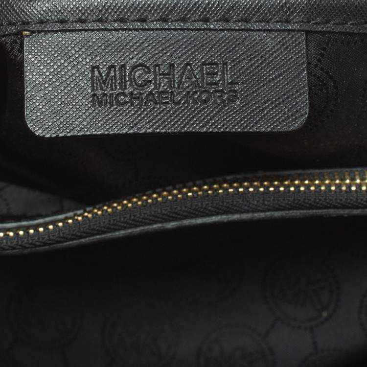 Pre Owned MICHAEL Michael Kors Black Leather Large Cynthia Tote