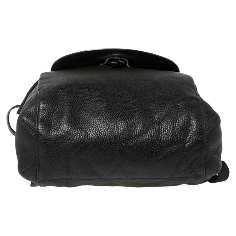 Pre Owned MICHAEL Michael Kors Black Soft Leather Drawstring Backpack