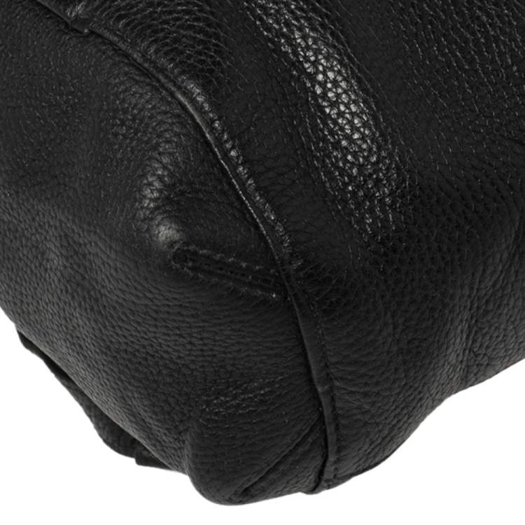 Pre Owned MICHAEL Michael Kors Black Soft Leather Drawstring Backpack