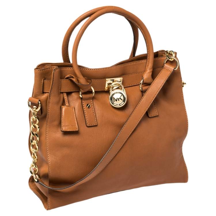Pre Owned MICHAEL Michael Kors Brown Leather Hamilton Tote