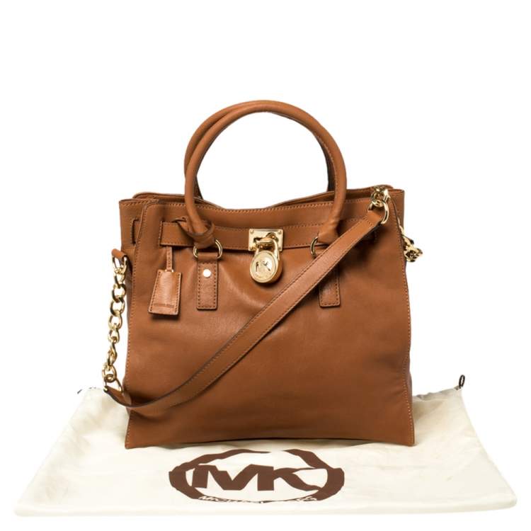 Pre Owned MICHAEL Michael Kors Brown Leather Hamilton Tote