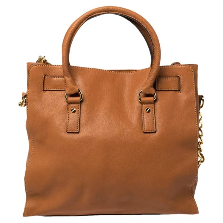 Pre Owned MICHAEL Michael Kors Brown Leather Hamilton Tote