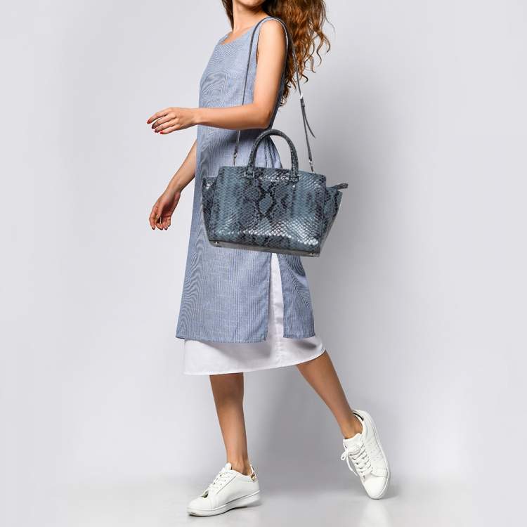 Blue Michael Kors Women Large Shoulder Chain Tote Bag Satchel Purse Handbag  Blue