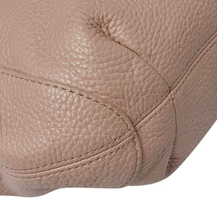 Pre Owned MICHAEL Michael Kors Beige Grained Leather Shoulder Bag