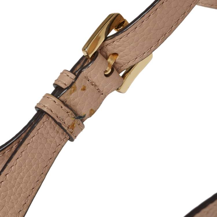 Pre Owned MICHAEL Michael Kors Beige Grained Leather Shoulder Bag