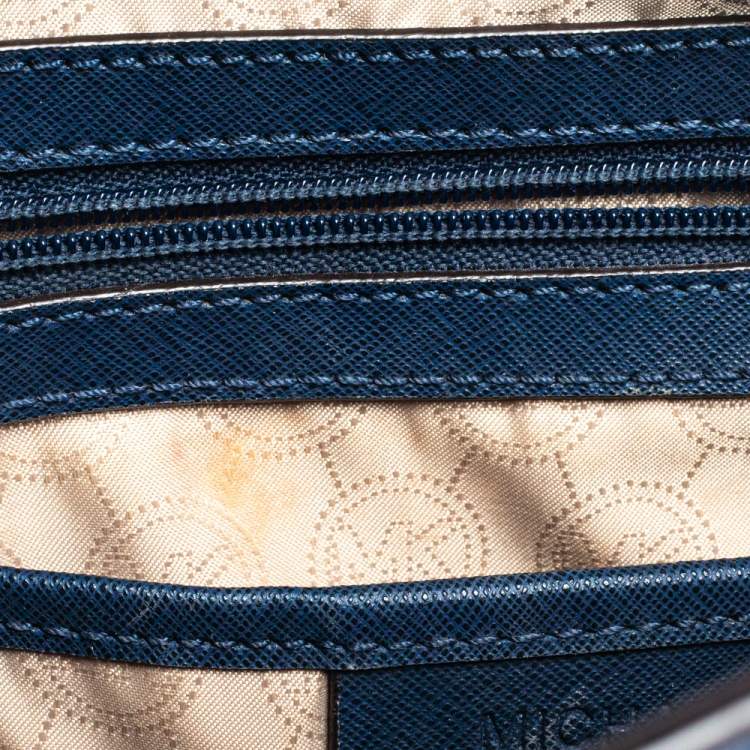 Pre Owned MICHAEL Michael Kors Navy Blue Leather Large Selma Satchel