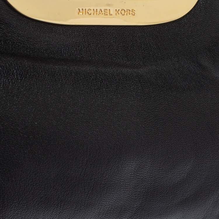 Pre Owned MICHAEL Michael Kors Black Leather Berkley Clutch