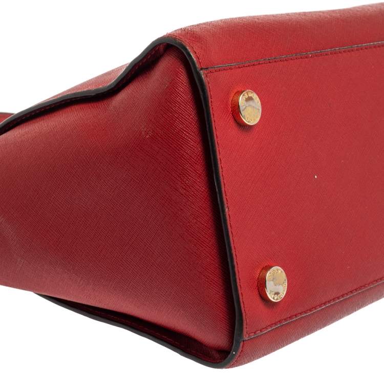 Pre Owned Michael Kors Red Leather Medium Selma Tote
